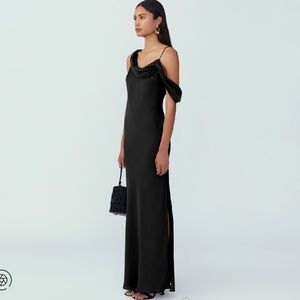 FAME AND PARTNERS Francois Black Satin Dress Size 4